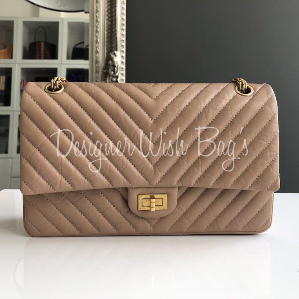 Chanel Reissue Double Flap 19A Beige Quilted Calfskin with shiny gold  hardware size 226