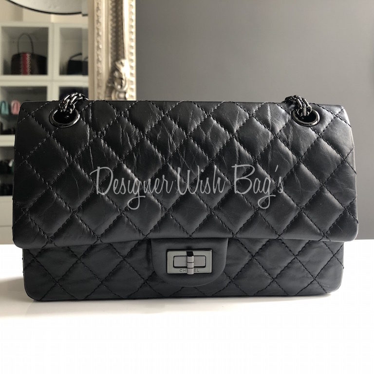 Chanel Black Calf Leather Large “2.55 Reissue Double Flap” - As seen o – Siopaella  Designer Exchange