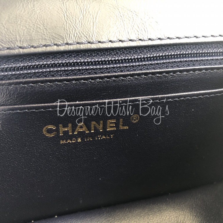Chanel Mini Grey Chevron GHW 22K