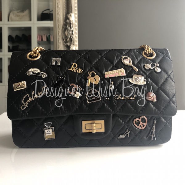 Chanel Black Quilted Aged Calfskin Leather Lucky Charms 2.55