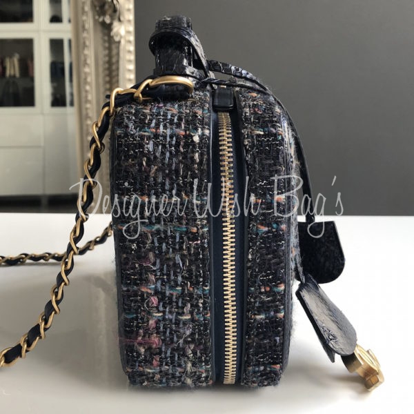 Chanel Vanity Bag Tweed Python 18S