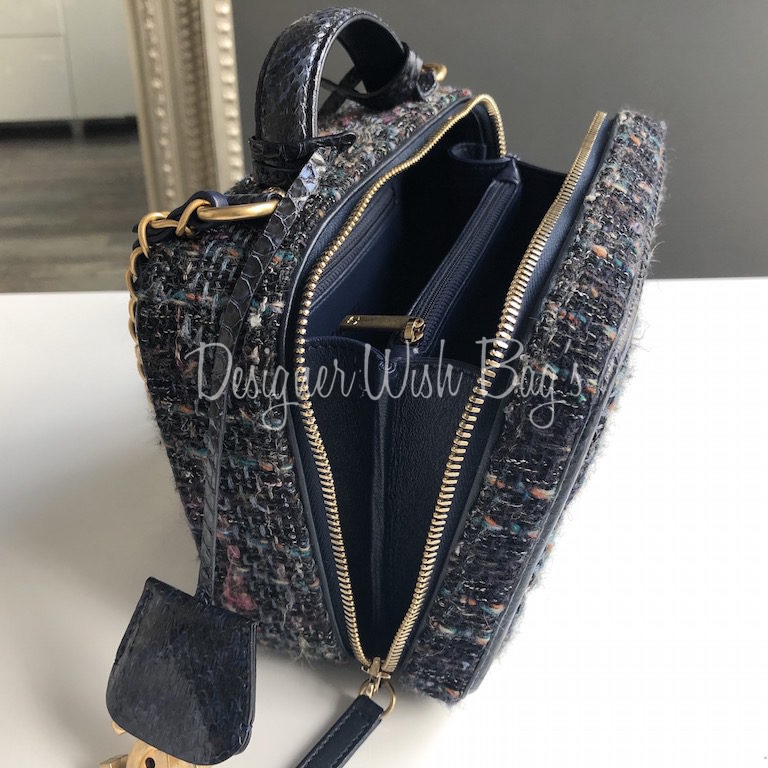 Chanel Vanity Bag Tweed Python 18S - Designer WishBags