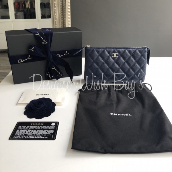 Chanel Pouch Navy Caviar