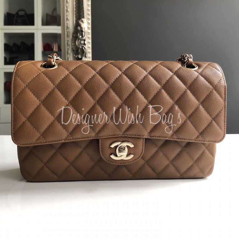 Chanel Copper Iridescent Quilted Caviar Leather Classic Jumbo