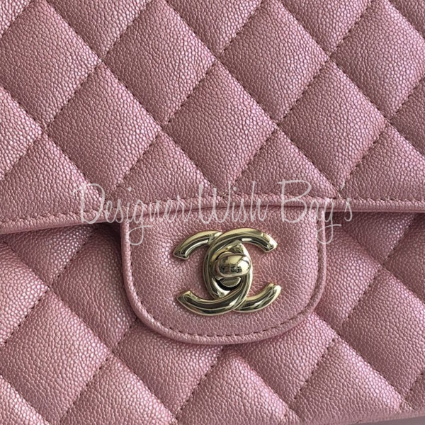 CHANEL 19S Iridescent Pink Medium Classic Flap LGHW - Timeless