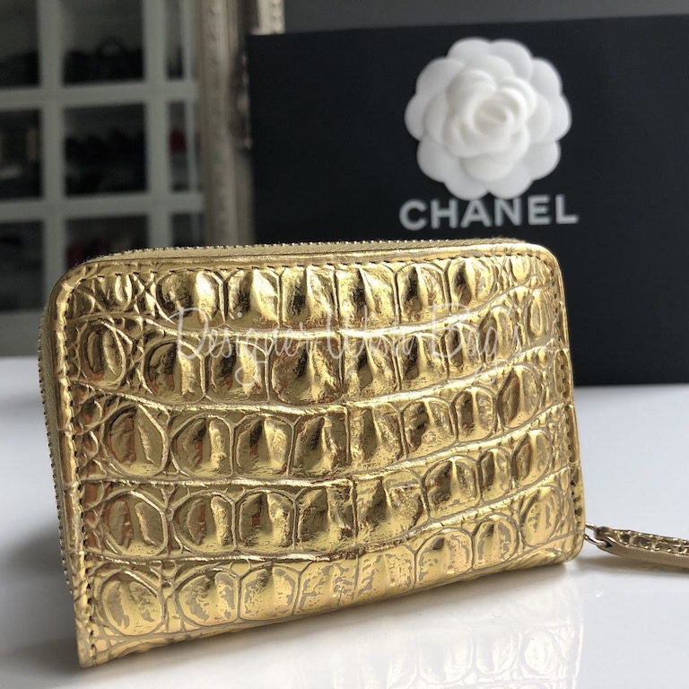 Chanel Coin Purse Croco Gold 19A - Designer WishBags