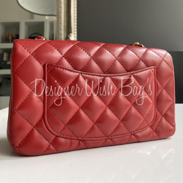 Chanel 15B Lipstick Red Caviar Mini Rectangular Flap Bag | Dearluxe