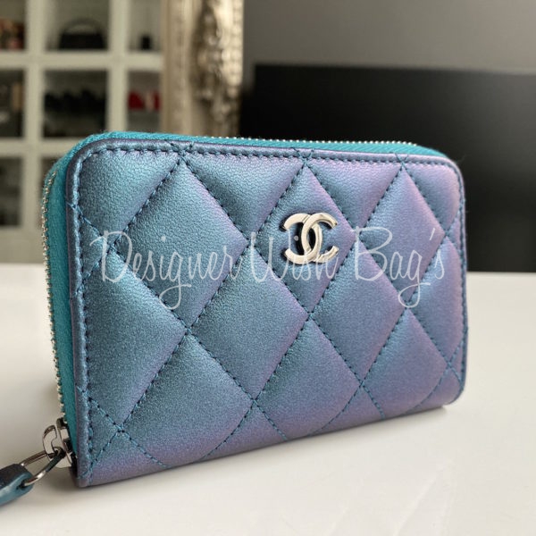 chanel zip card holder