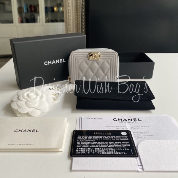 Chanel Boy Wallet Grey - Designer WishBags