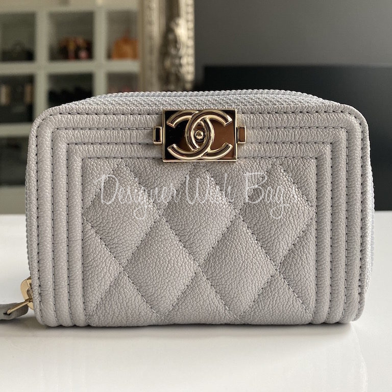 Chanel Small Zip Wallet in Blue Gray Caviar Leather Grey ref.20313 - Joli  Closet