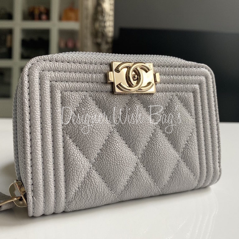 Chanel Boy Wallet Grey - Designer WishBags