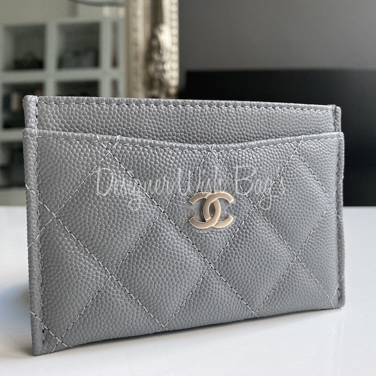 Chanel Card Holder Grey 22C - Designer WishBags