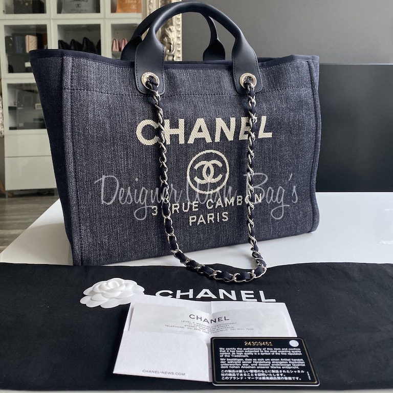 Chanel - Authenticated Deauville Handbag - Denim - Jeans Blue Plain for Women, Good Condition