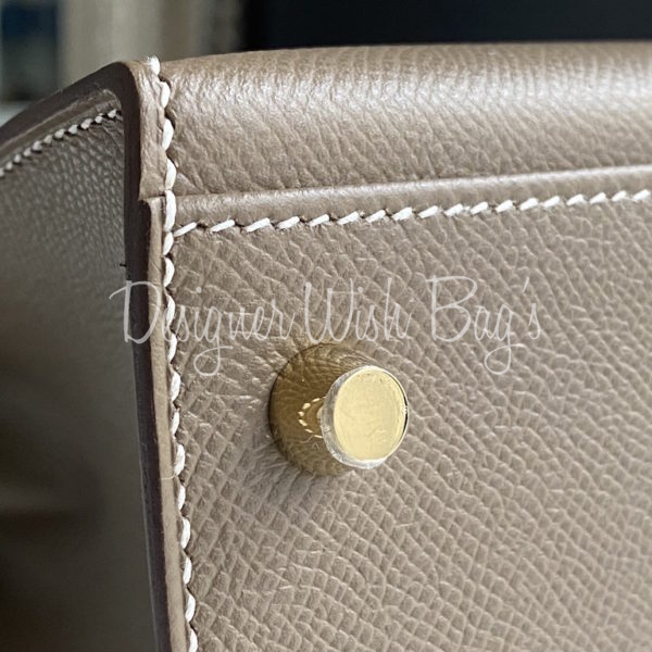 Hermès Kelly 32 Etoupe Gold Hardware - Designer WishBags