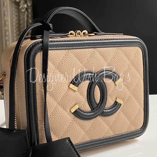 Black Patent Leather and Natural Rattan CC Filigree Vanity Case Silver  Hardware, 2019, Handbags & Accessories, 2021