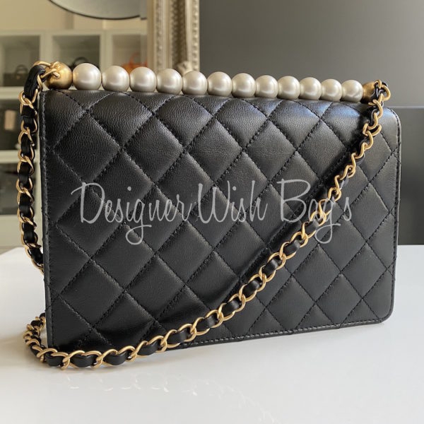 Chanel My Precious Pearls Chain Flap Bag Quilted Lambskin Small at 1stDibs