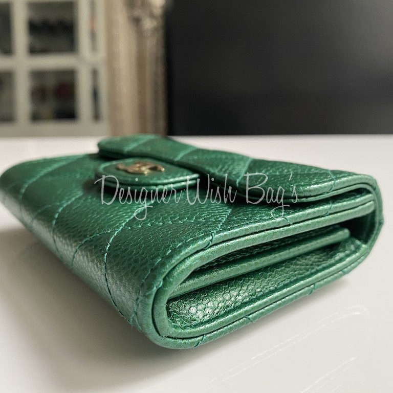 Chanel Classic Wallet on Chain, 18S Iridescent Emerald Green