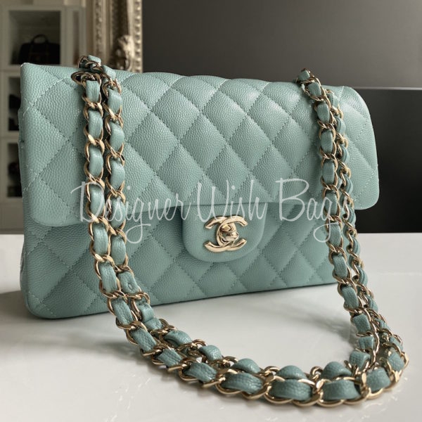 Chanel Classic Double Flap Small Tiffany Blue - Kaialux