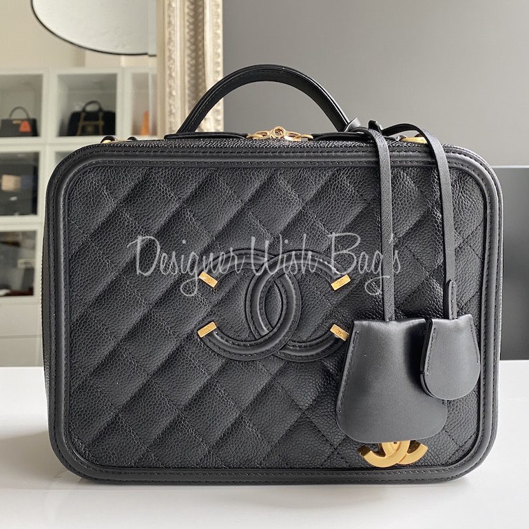Chanel Small Filigree Vanity Case - Black Crossbody Bags, Handbags -  CHA951441