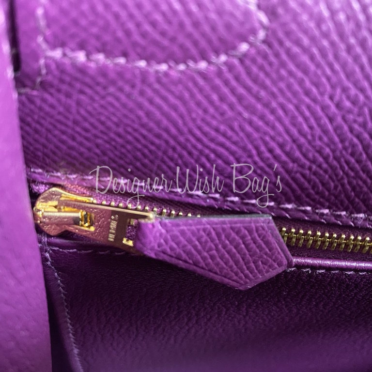 Hermes 5P Pink Rose Shocking Anemone Purple Sellier Chevre Kelly 28 –  MAISON de LUXE