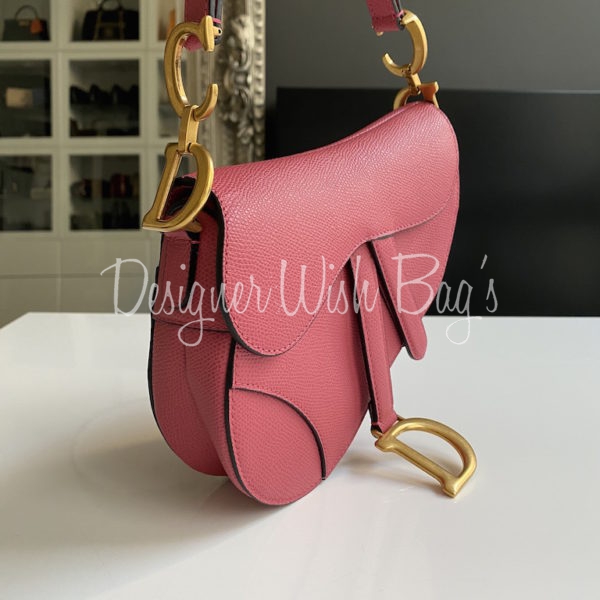 pink dior saddle bag