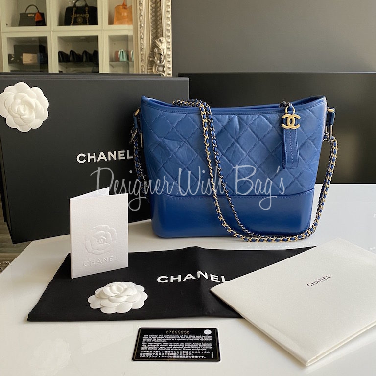 Chanel - Authenticated Gabrielle Handbag - Leather Blue Plain for Women, Never Worn