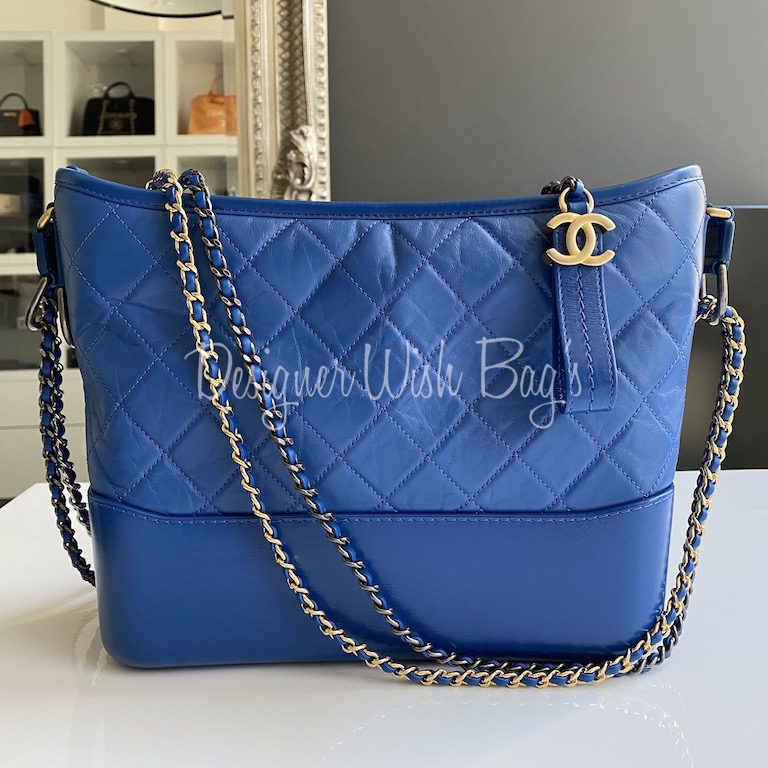 Chanel - Authenticated Gabrielle Handbag - Leather Blue Plain for Women, Good Condition