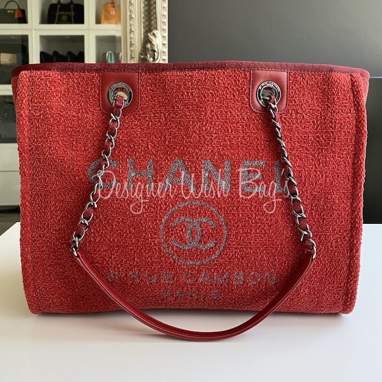 red chanel tote bag