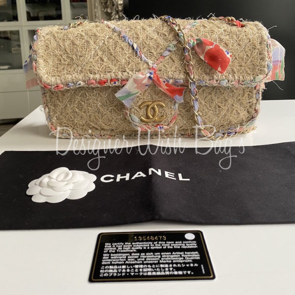 Chanel Straw-Raffia Flap Bag