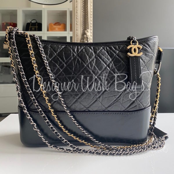 Chanel Gabrielle Hobo New Medium Black Quilted Calfskin with mixed