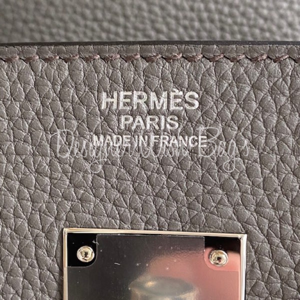 Hermes birkin 30 togo leather gris etain RGHW Stamp D