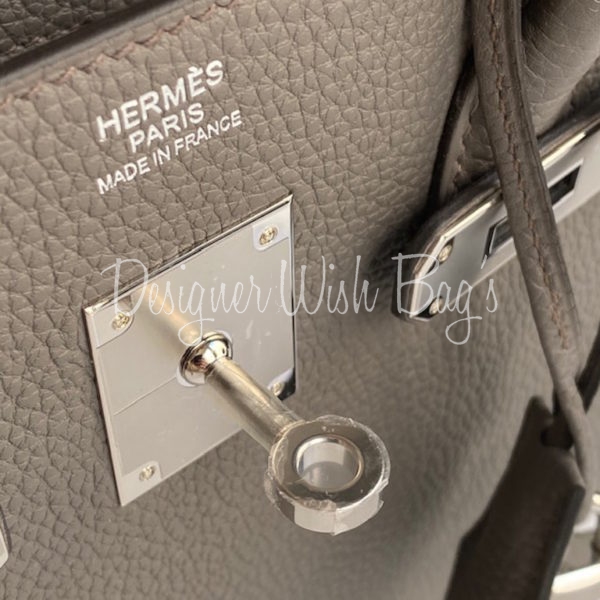 Hermes Gris Etain Retourne Birkin 30 Bag – The Closet