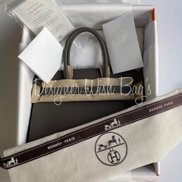 Hermes Gris Etain Retourne Birkin 30 Bag – The Closet
