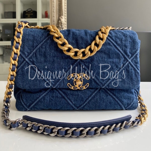 Chanel 19 Denim Large - Designer WishBags