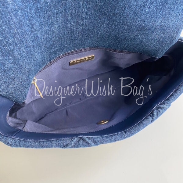 Chanel 19 Large Denim Flap Bag - Blue Shoulder Bags, Handbags - CHA676715
