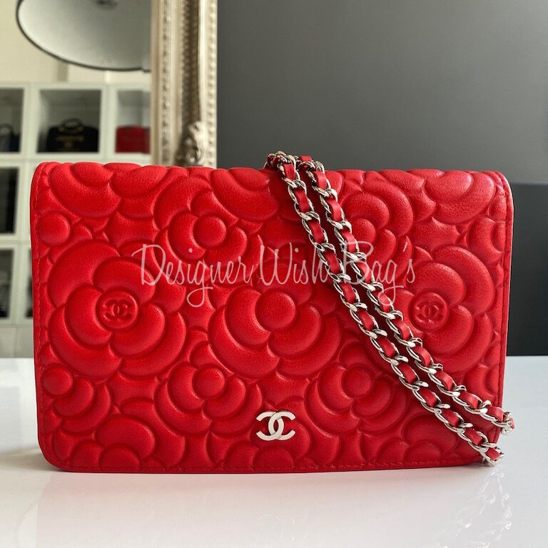 CHANEL, Bags, Chanel Wallet On Chain Camellia Lambskin Black