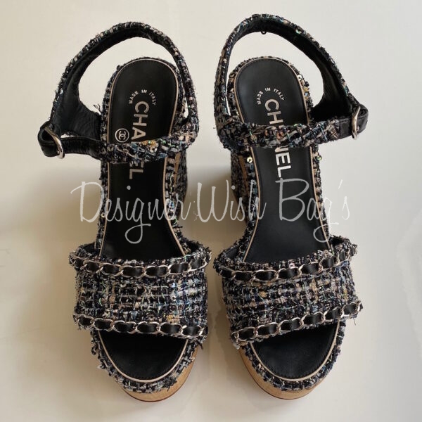 Chanel Tweed Sandals - Designer WishBags