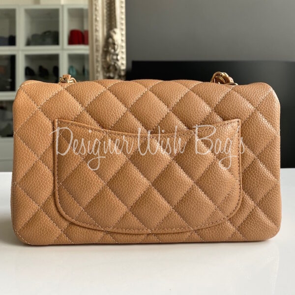 Caviar Quilted Jumbo Double Flap Caramel SHW