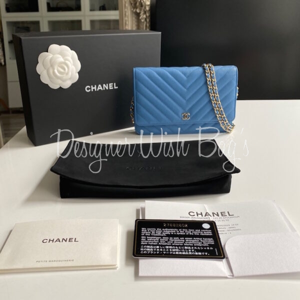 Chanel WOC Blue Chevron - Designer WishBags