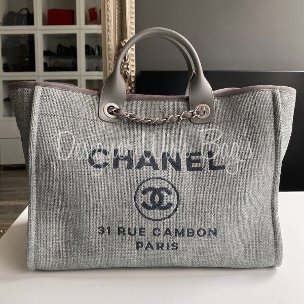 chanel grey deauville tote
