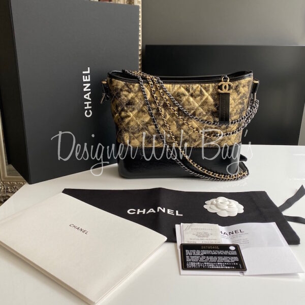 Chanel Tasche Sac Gabrielle Bag black with gold silver strap