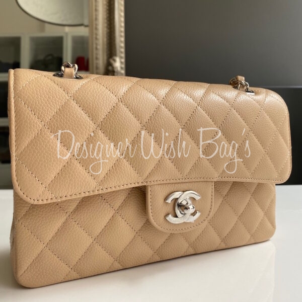 chanel classic flap bag small beige handbag