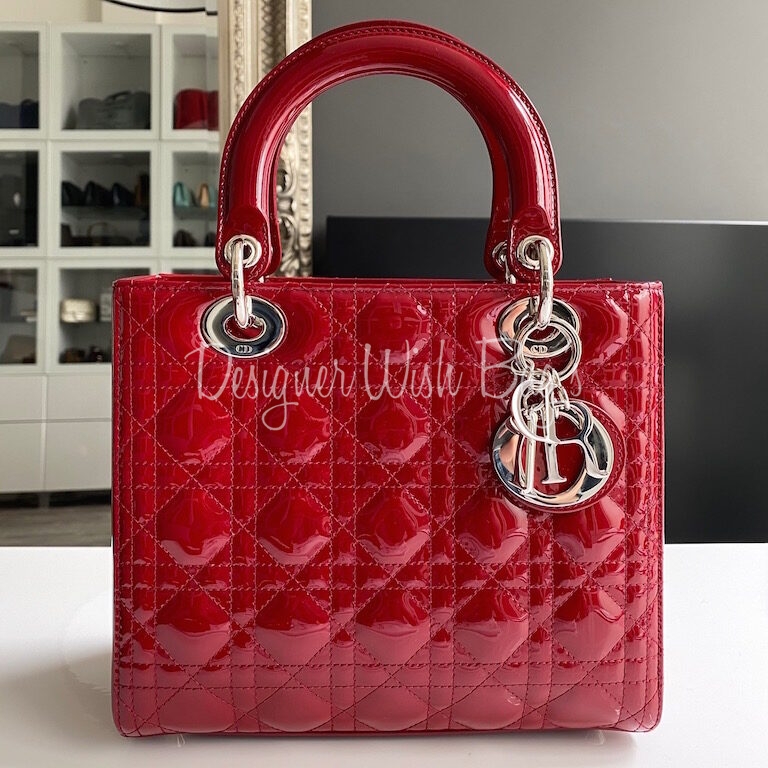lady dior red patent