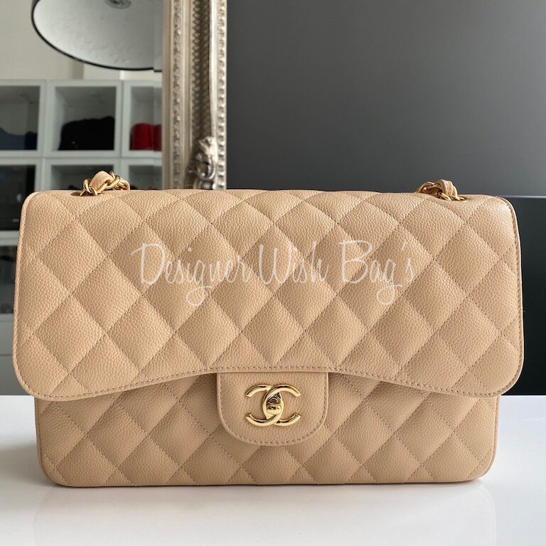 Chanel Jumbo Beige Caviar GHW without box ASL4839