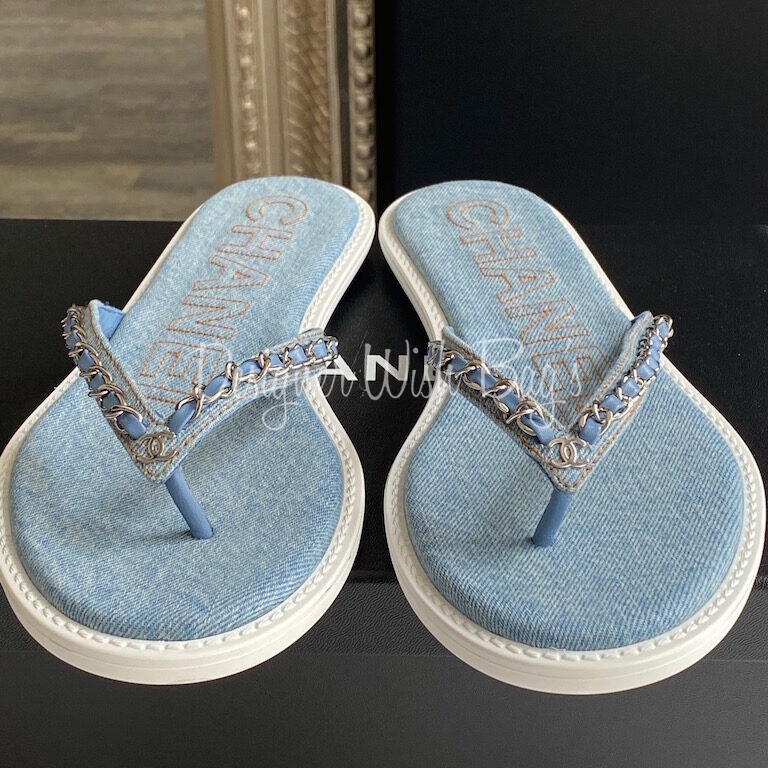 Chanel Denim Sandals - Designer WishBags