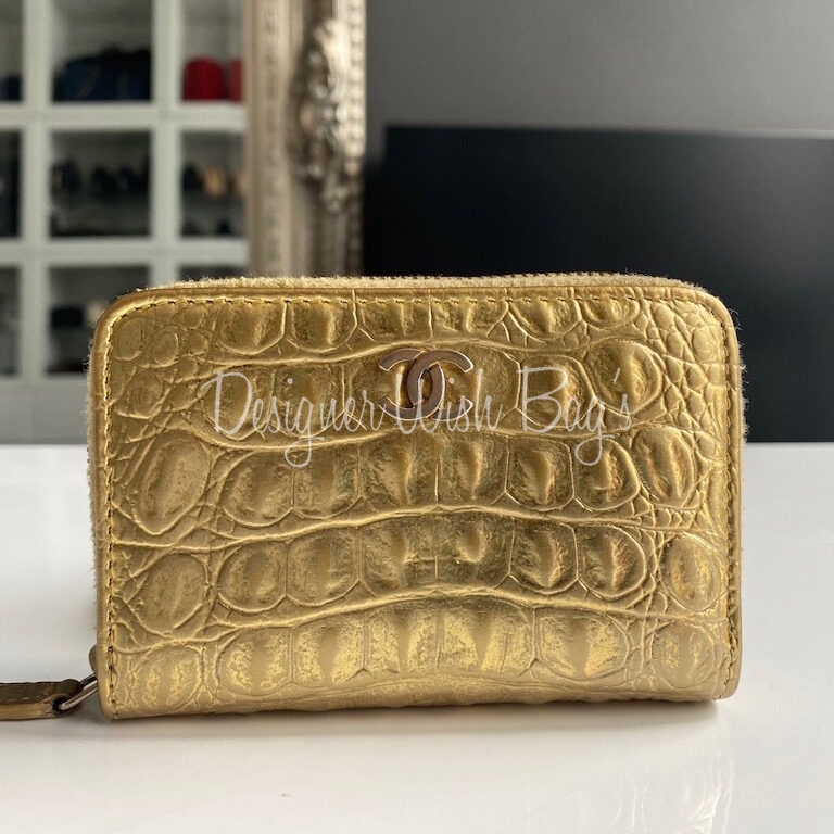 Chanel Coin Purse Croco Gold 19A - Designer WishBags