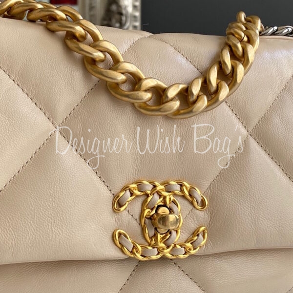 Chanel 19 Flap Bag Beige Lambskin