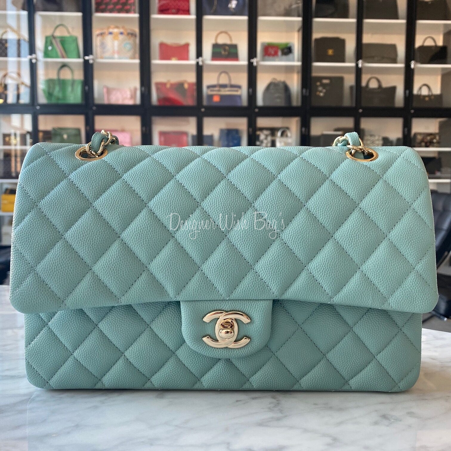 Chanel Jumbo Tiffany Blue - Designer WishBags