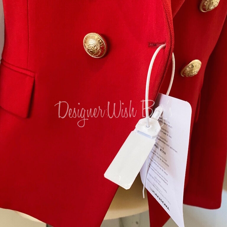 red balmain blazer