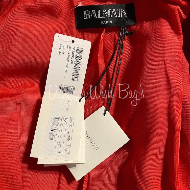 Balmain Red Blazer - Designer WishBags